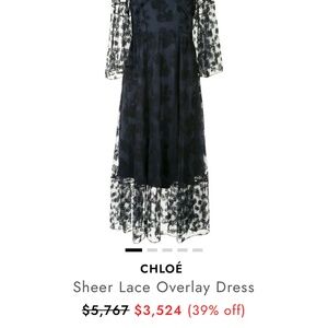 Chloe sheer lace overlay dress